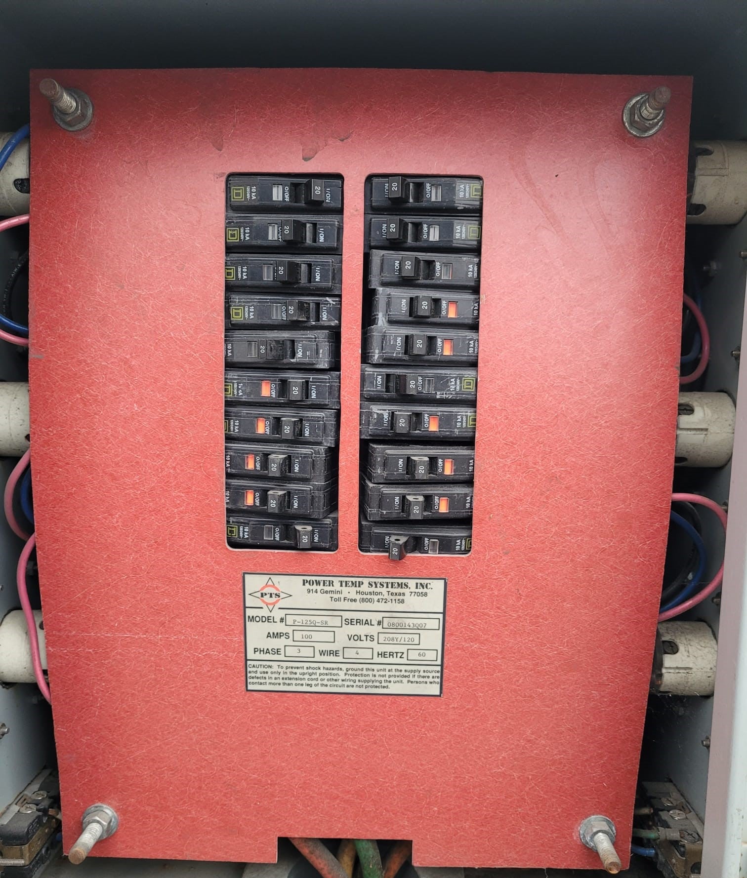 Power Temp Systems P-125Q-SR Portable Power Distribution Cart