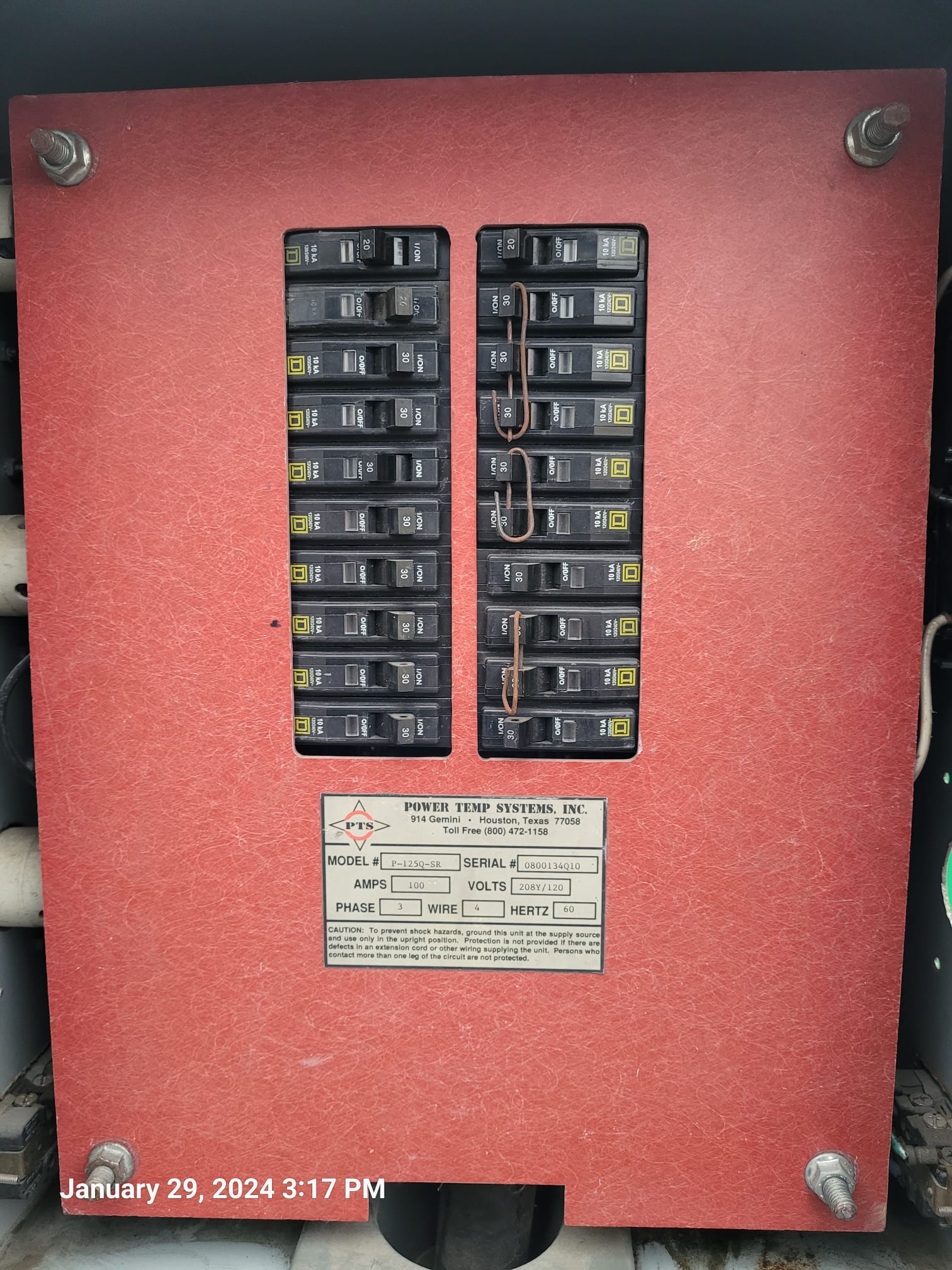 Power Temp Systems P-125Q-SR Portable Power Distribution Cart