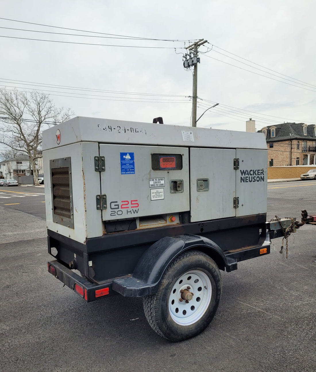 Wacker Neuson G25 Towable Generator- 20kw