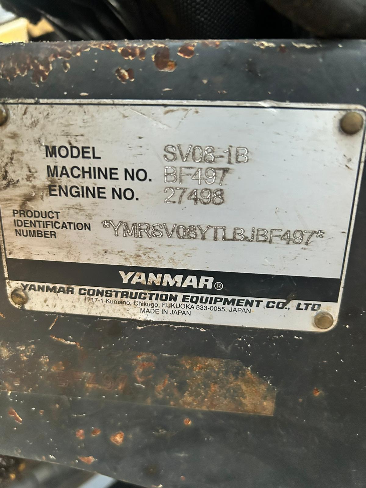 2019 Yanmar SV08-1B Mini Excavator