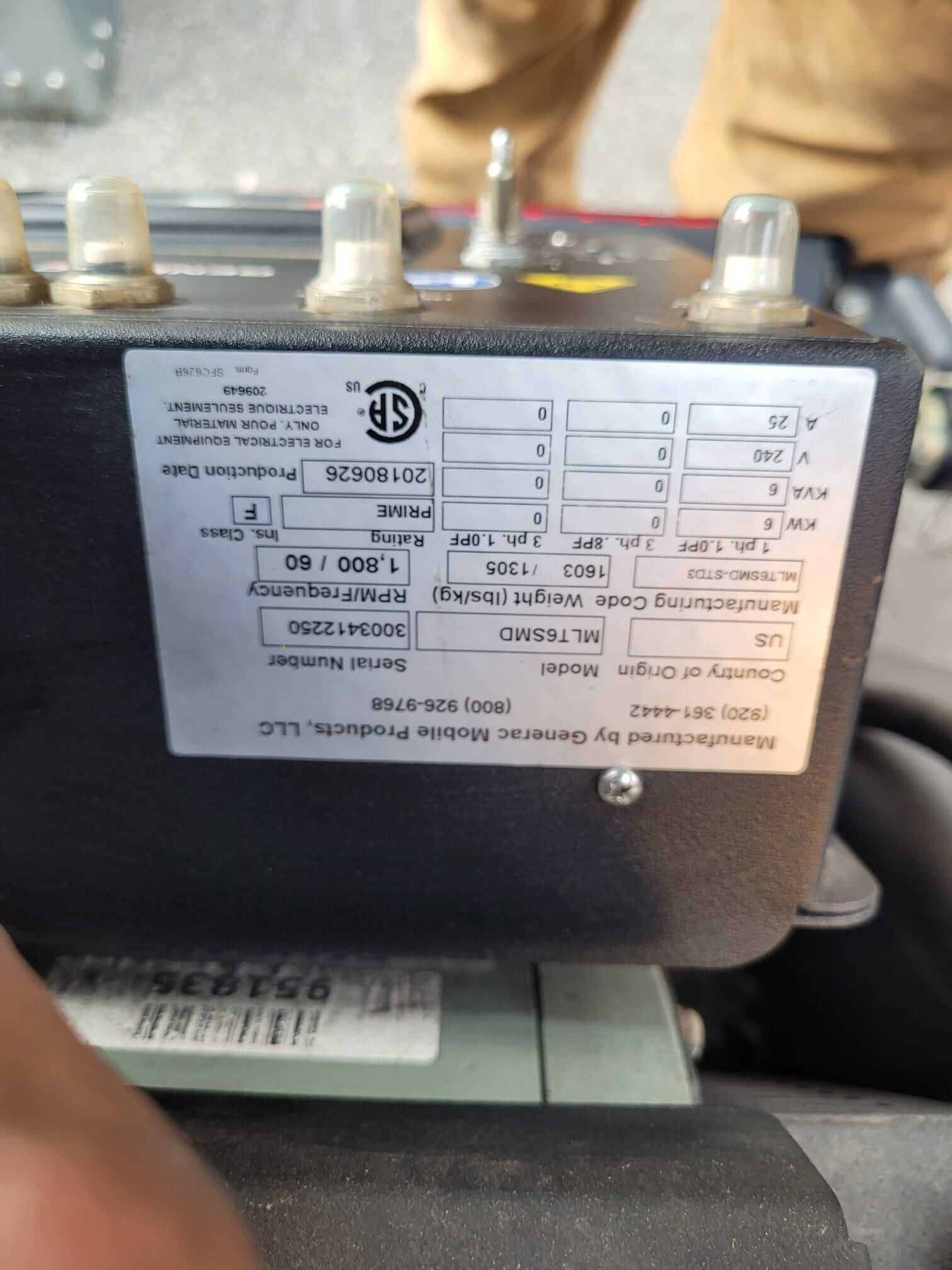 2018 Generac MLT6SMD Light Tower-Hours: 6,509