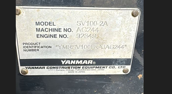 2019 Yanmar SV100-2A Excavator