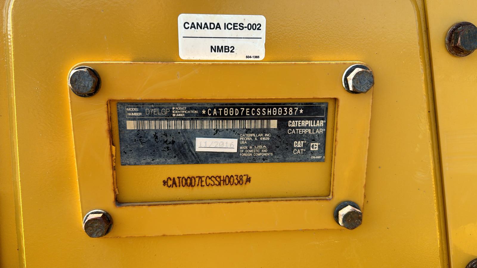 2016 Caterpillar D7E LGP Bull Dozer