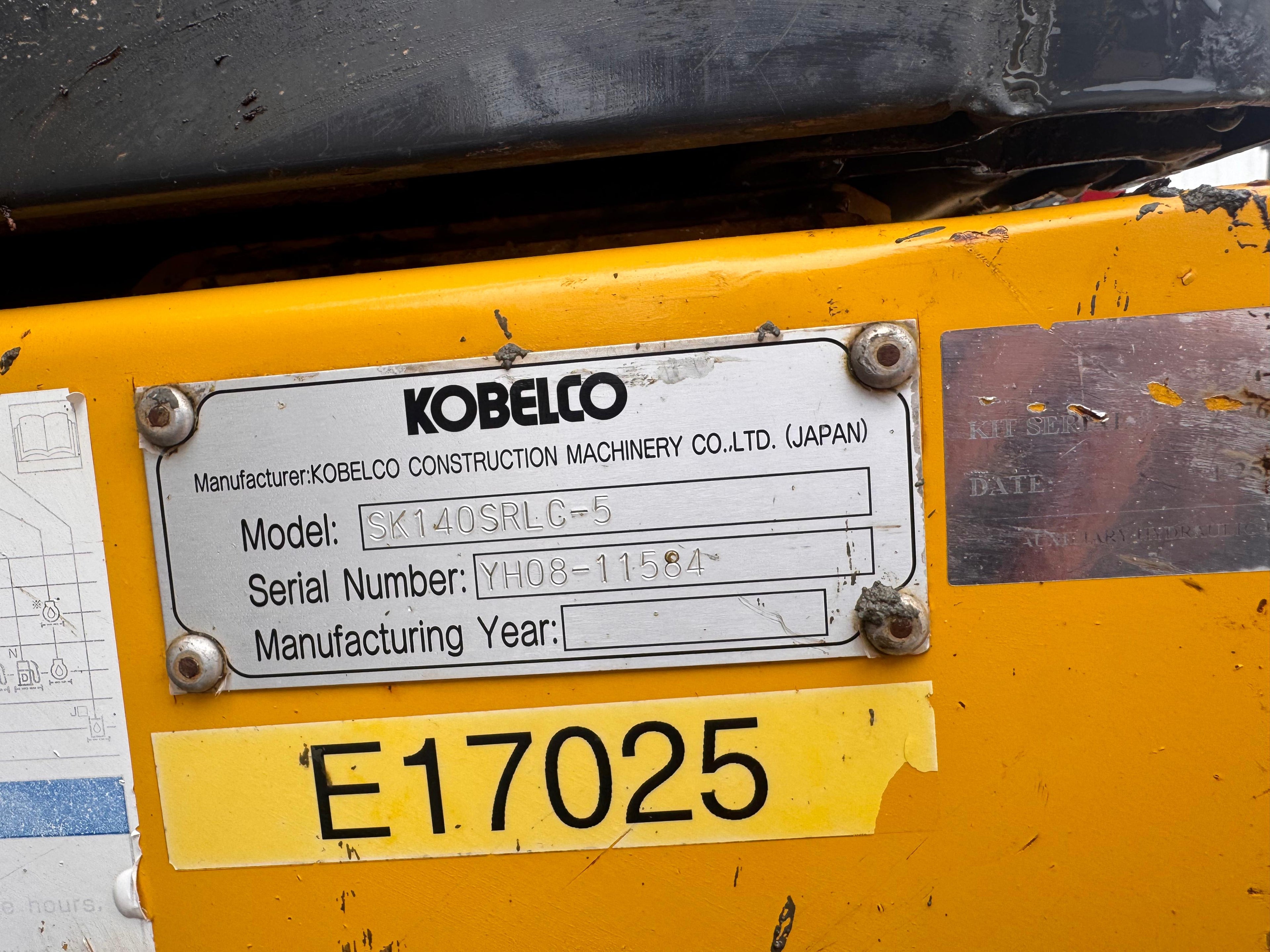 2017 Kobelco SK140SRLC-5 Excavator