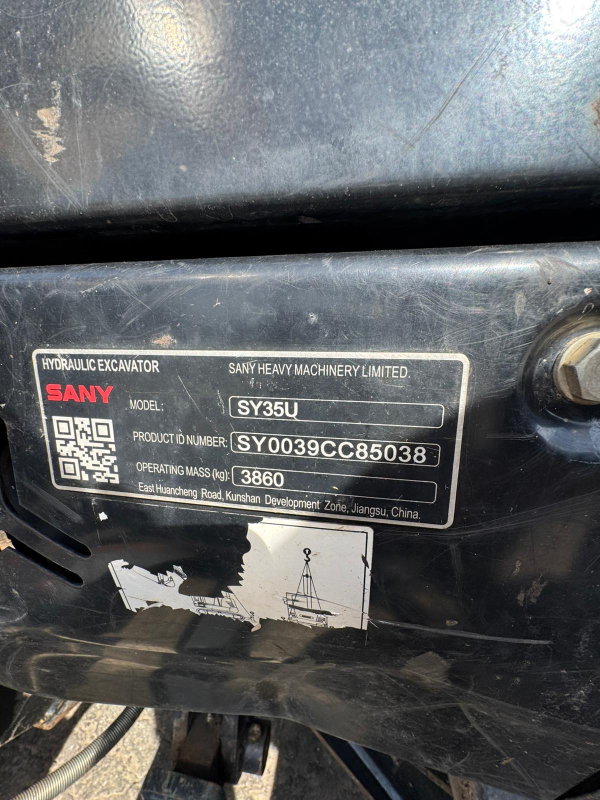 2023 Sany SY35U Mini Excavator-Hours: 787