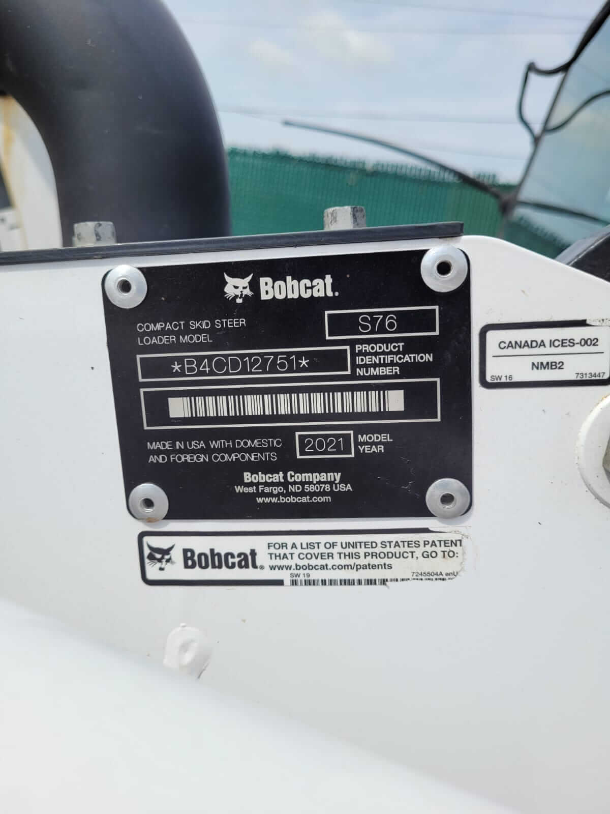 2021 Bobcat S76 Skid Steer-Hours: 432