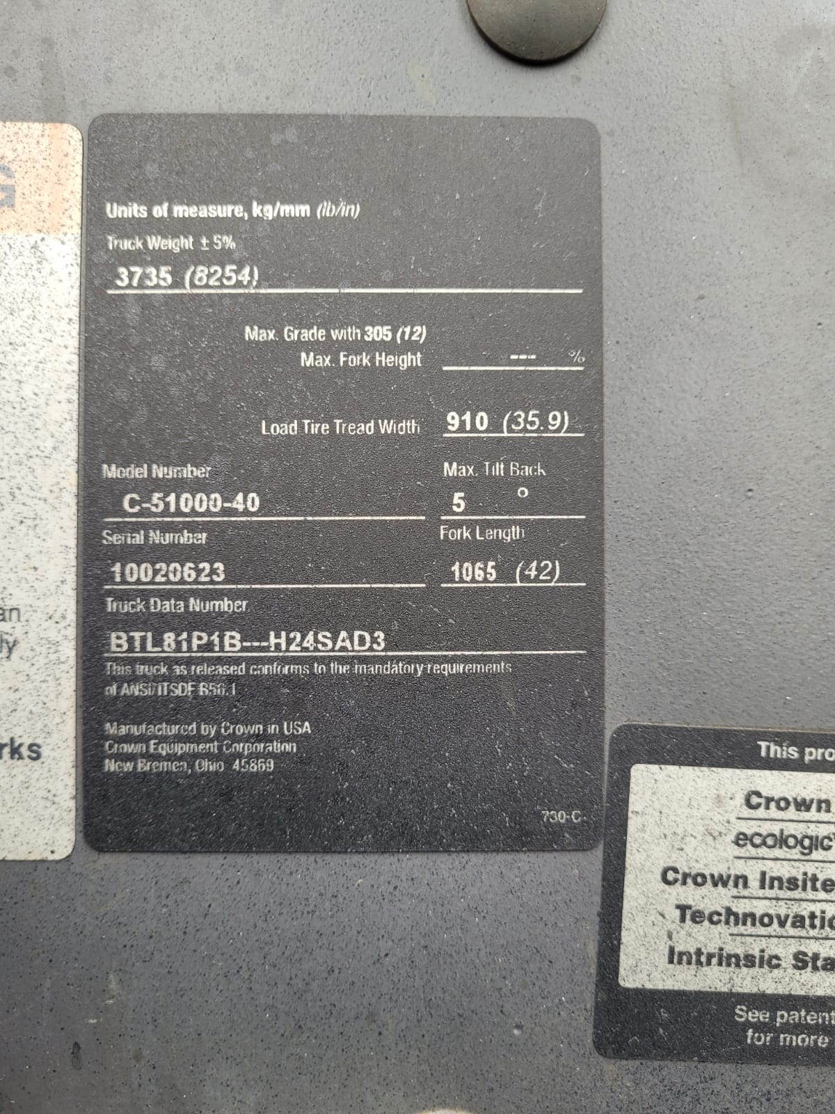 Crown C-5 1000-40 Forklift