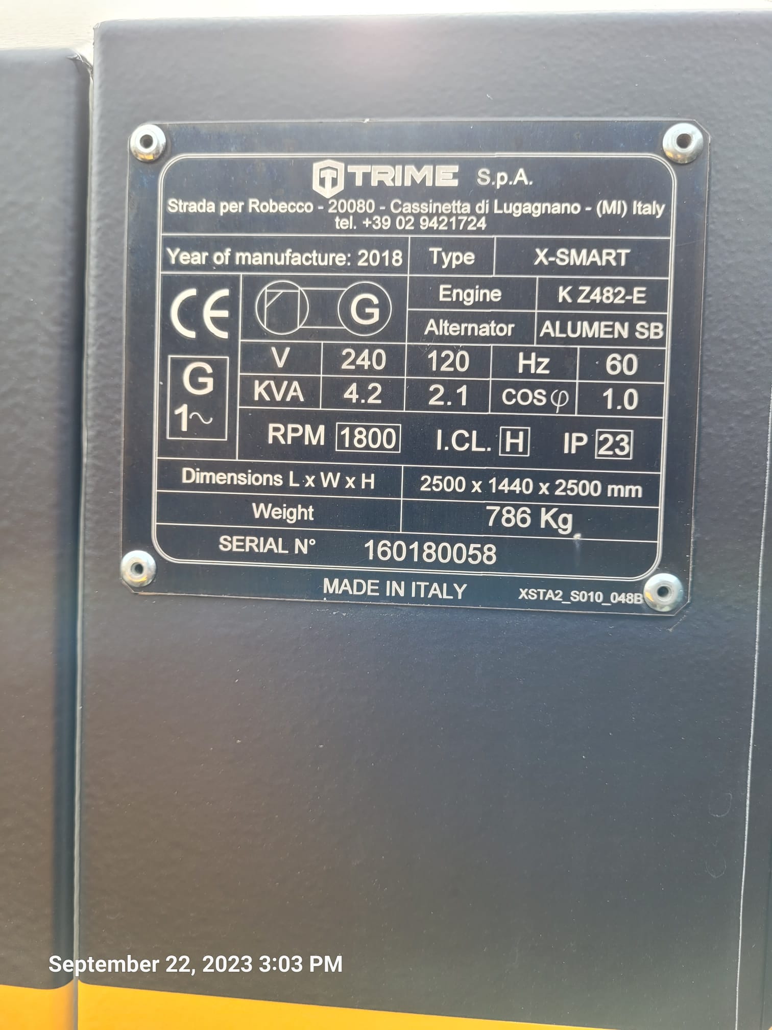 2018 Trime X-Smart Towable Light Tower -Hours: 358