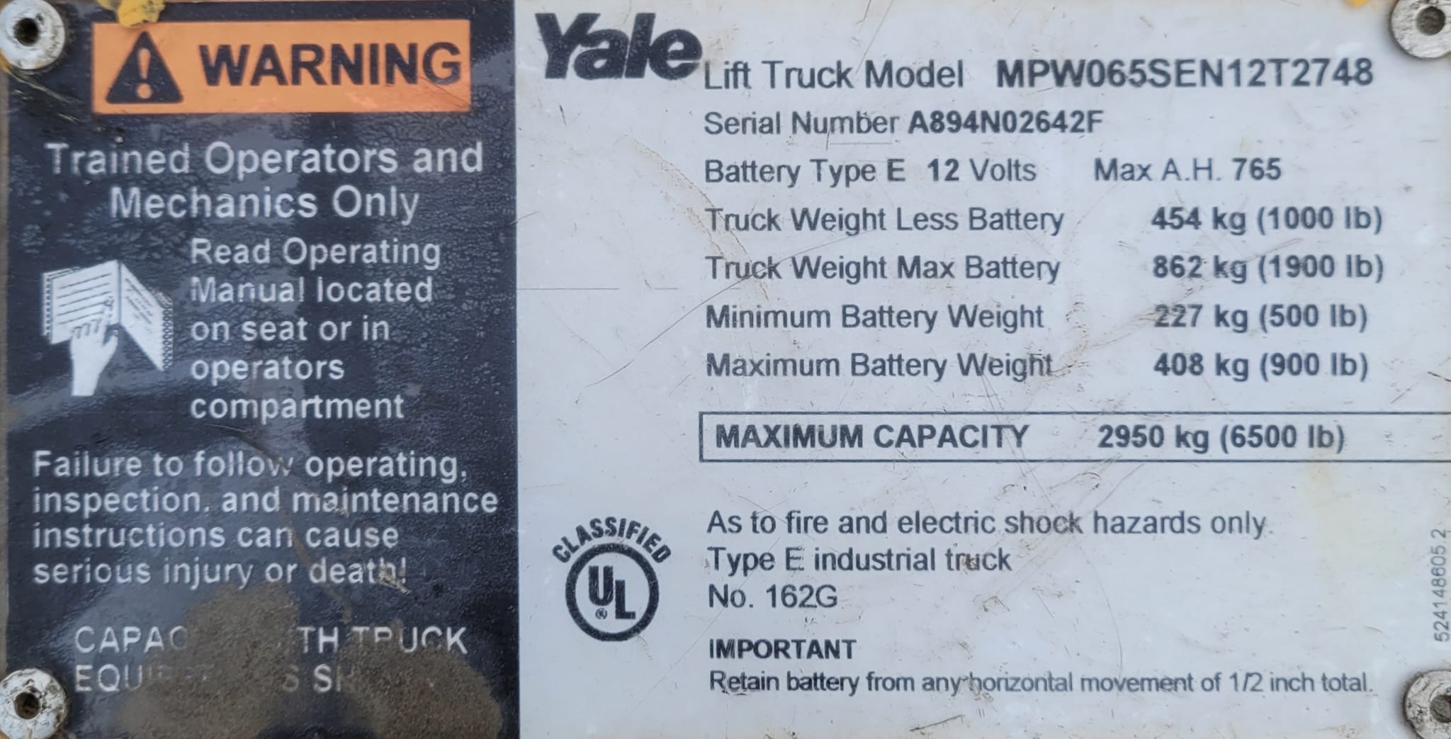 Yale MPW065E Low Lift Pallet Walkie-Heavy Duty