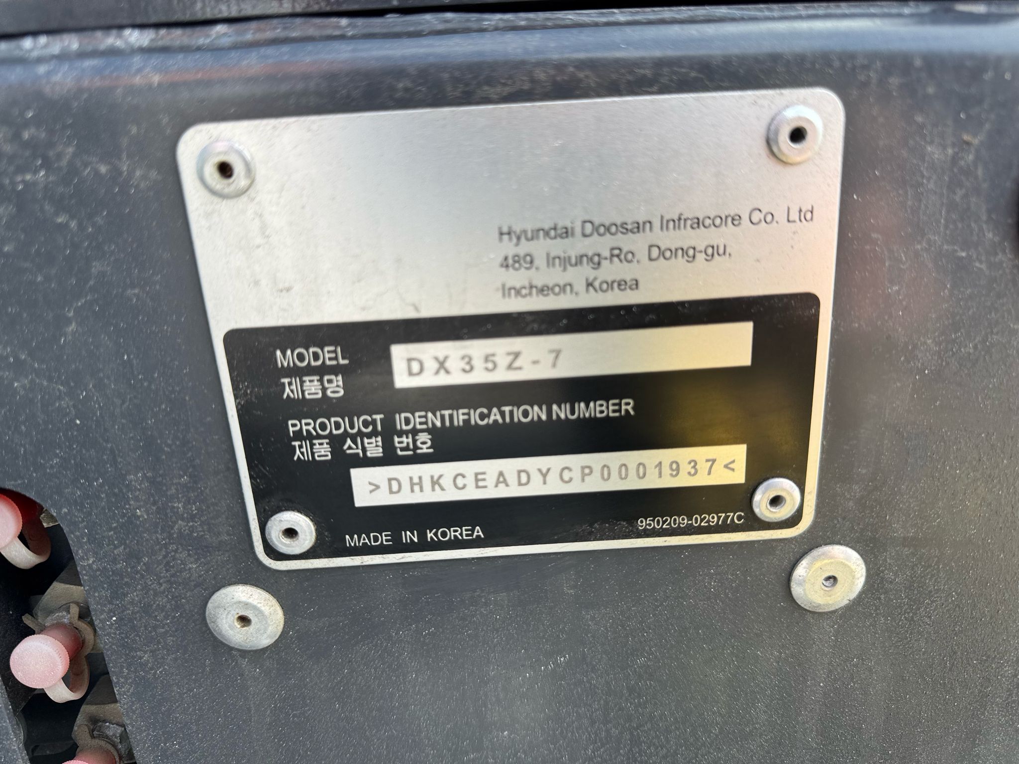 2024 Develon DX35Z-7 Mini Excavator-New