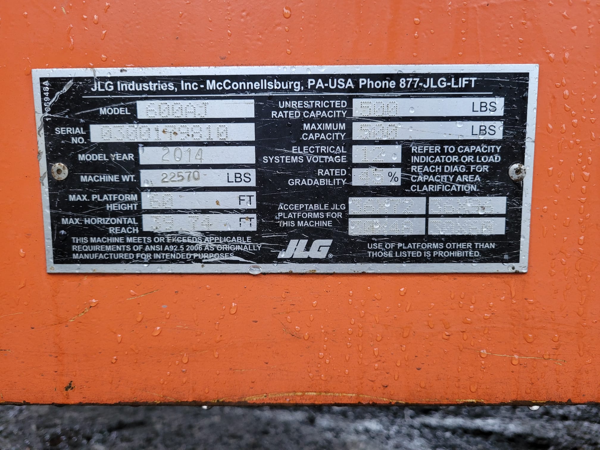 2014 JLG 600AJ Articulating Boom Lift