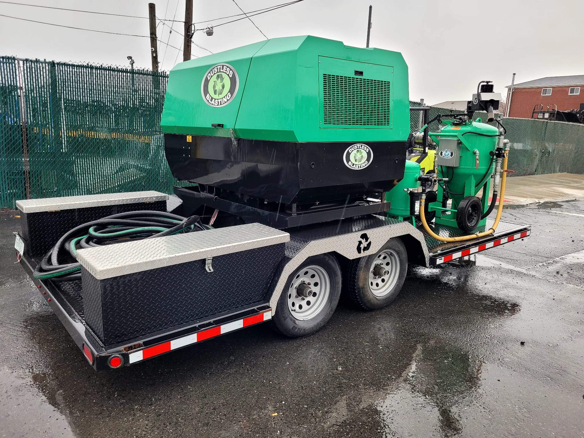 2018 Dustless Blasting DB800M Unit with Air Compressor and Trailer