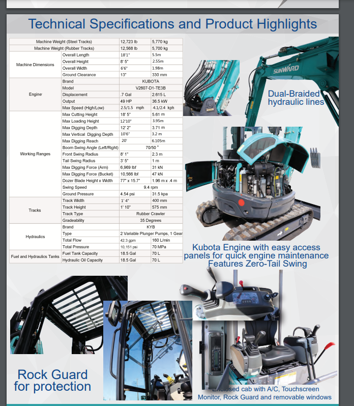 2020 Sunward SWE60UF Small Excavator