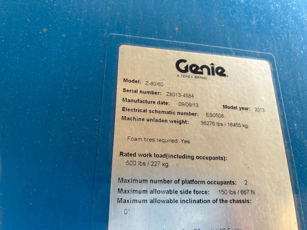 2013 Genie X80/60 Articulating Boom Lift