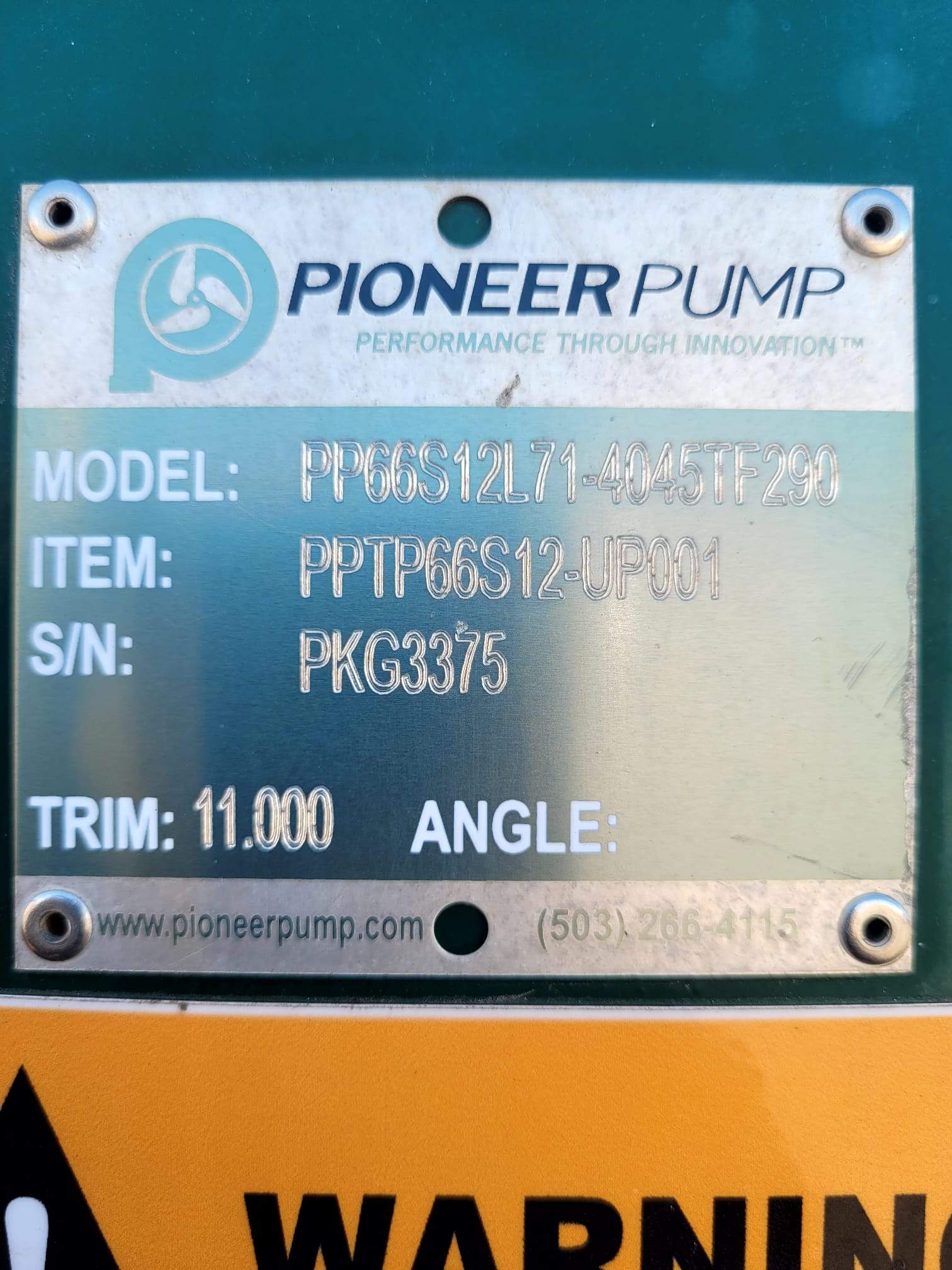 2017 Pioneer Pump PP66S12L71-4045TF290 Vacuum Assisted Centrifugal Pump-Diesel Driven Package