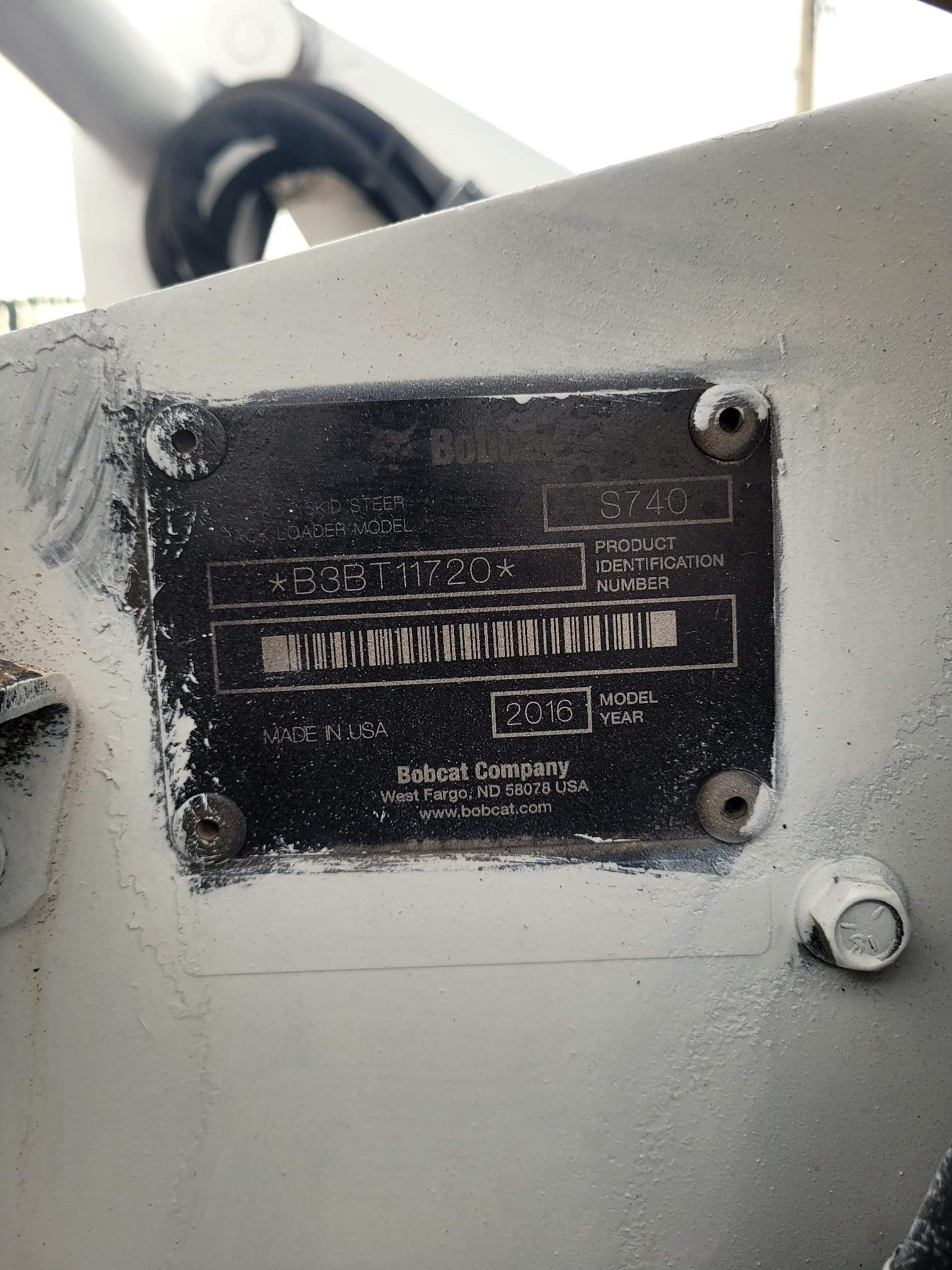 2016 Bobcat S740 Skid Steer-3,670 Hours