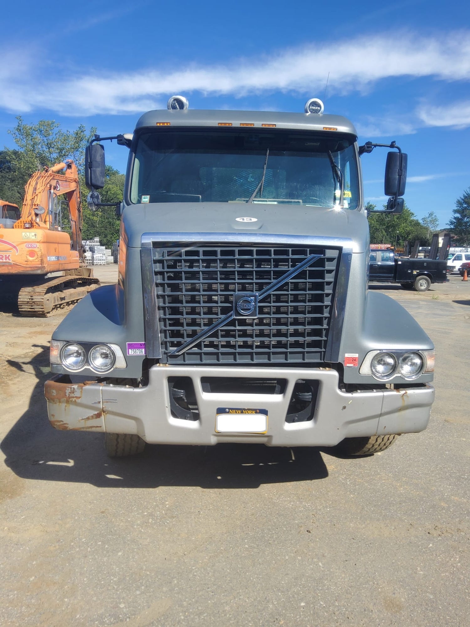 2004 Volvo VHD Flatbed with Princeton PB50 Truck Mounted Forklift