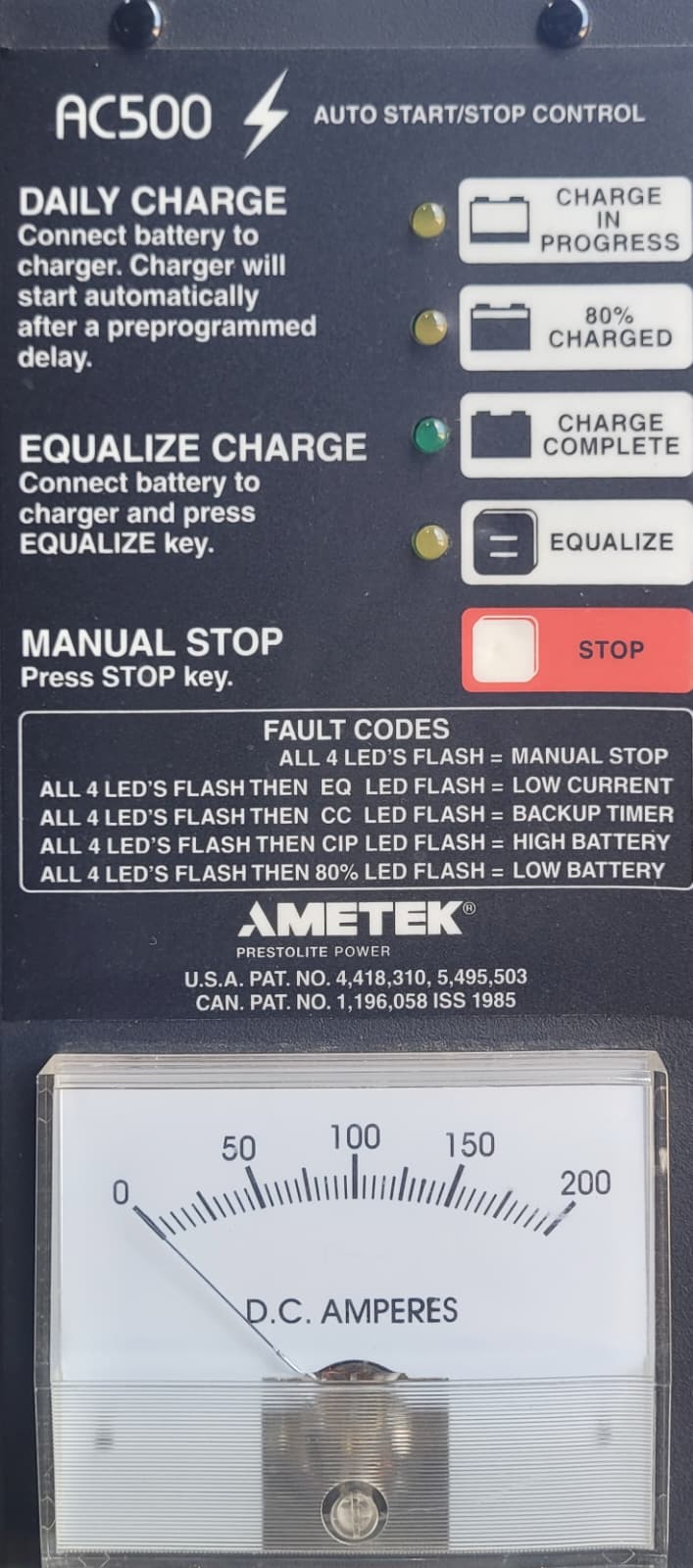 Ametek AC500 600HG-24G Industrial Grade Forklift Battery Charger Controller