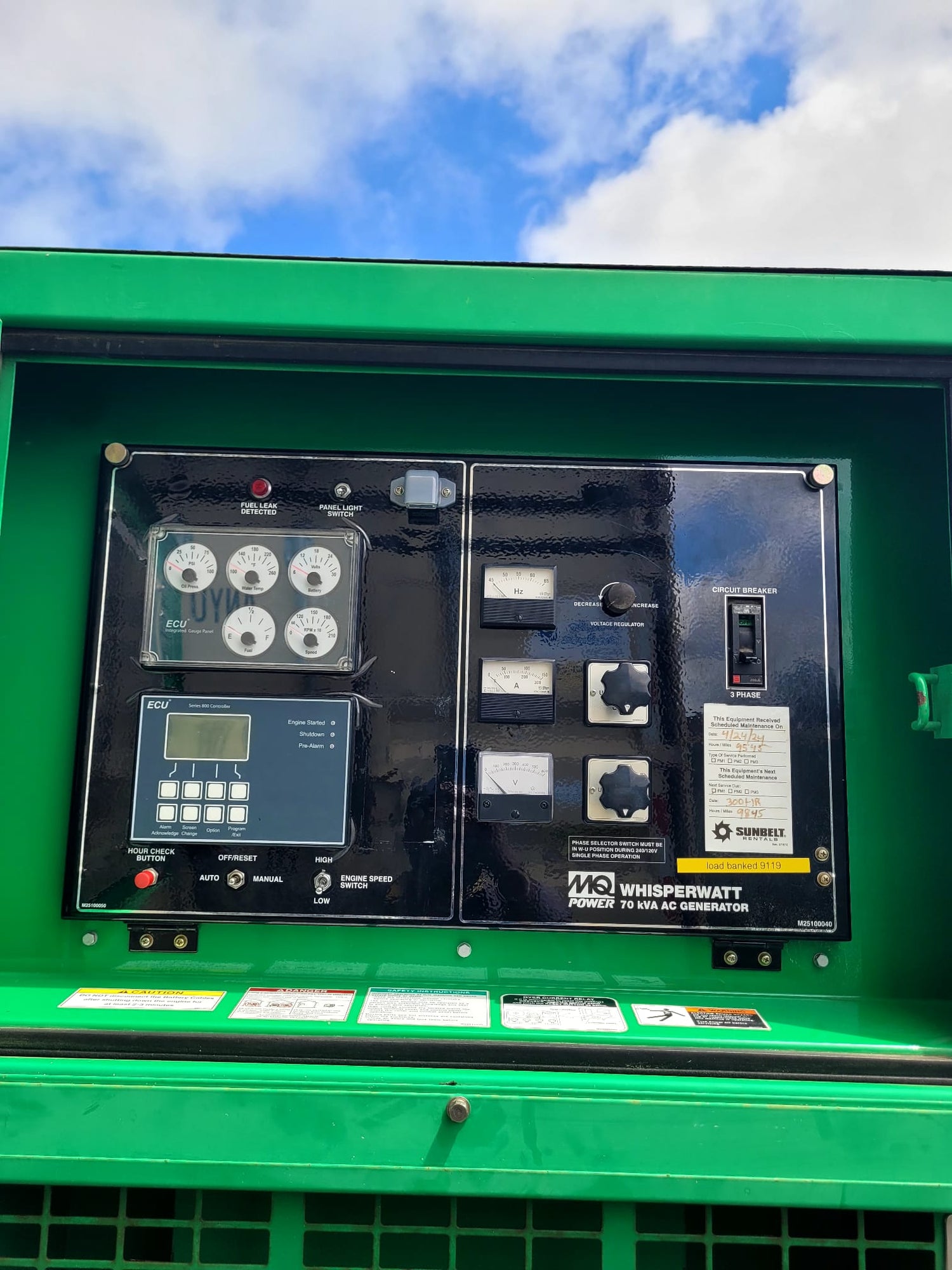 2016 MQ Whisperwatt DCA70SSIU4F Towable Generator-70kva