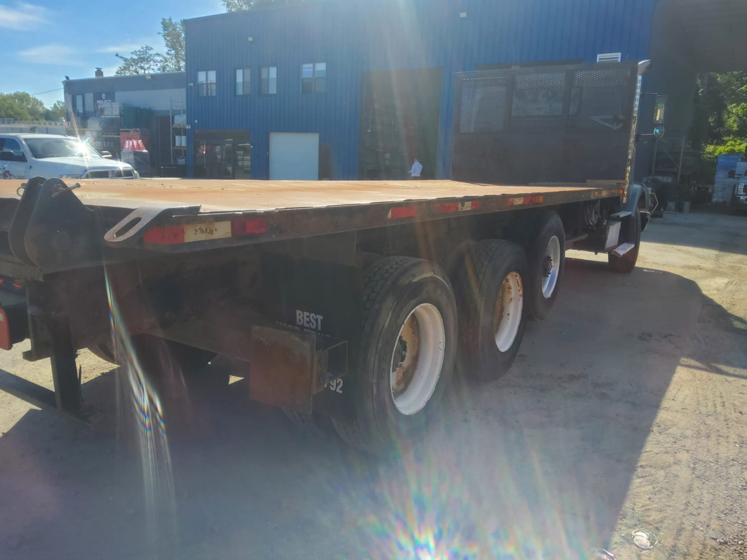 2004 Volvo VHD Flatbed with Princeton PB50 Truck Mounted Forklift