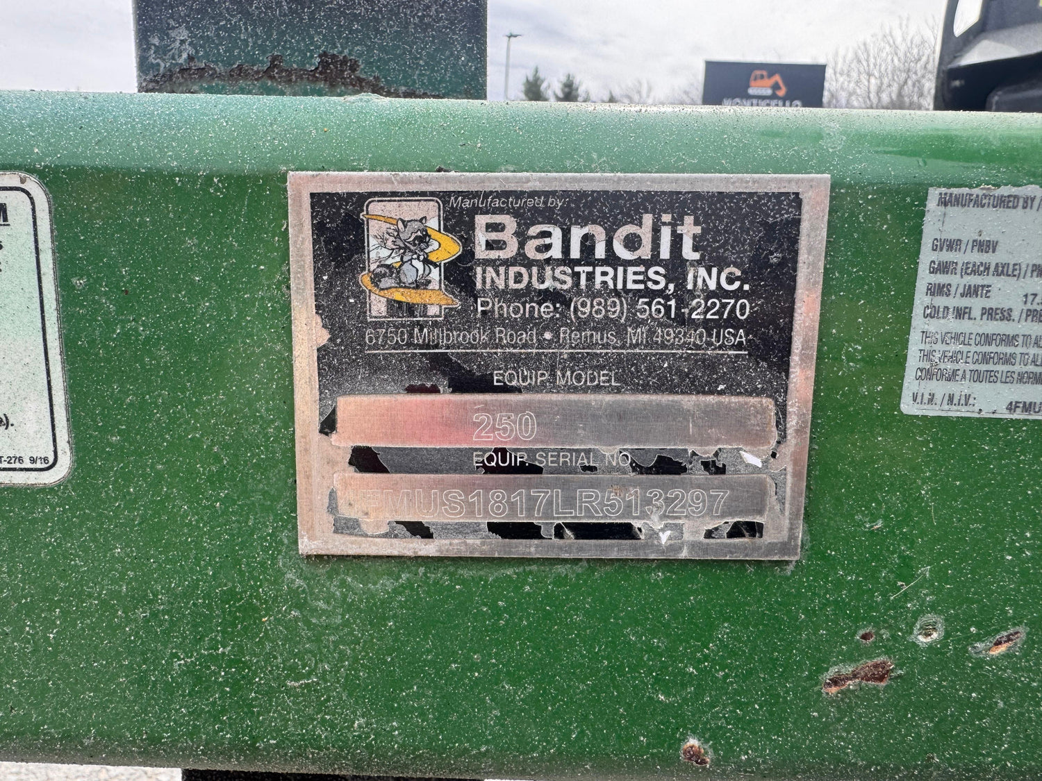 2020 Bandit 250XP Chipper -Towable