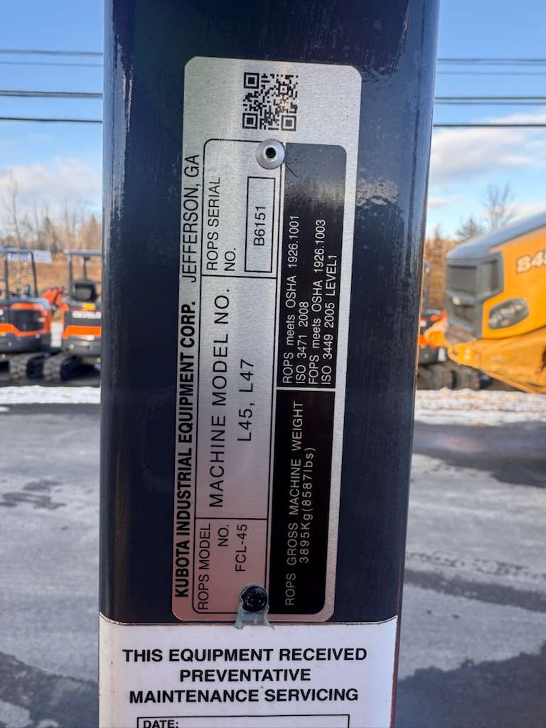 2023 Kubota L47 Loader Backhoe-Hours: 623