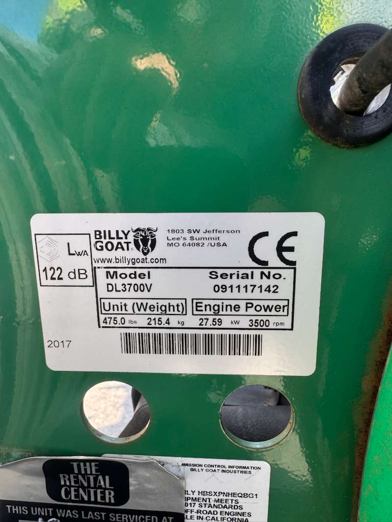 2017 Bill Goat DL3700V Debris Loader-Towable