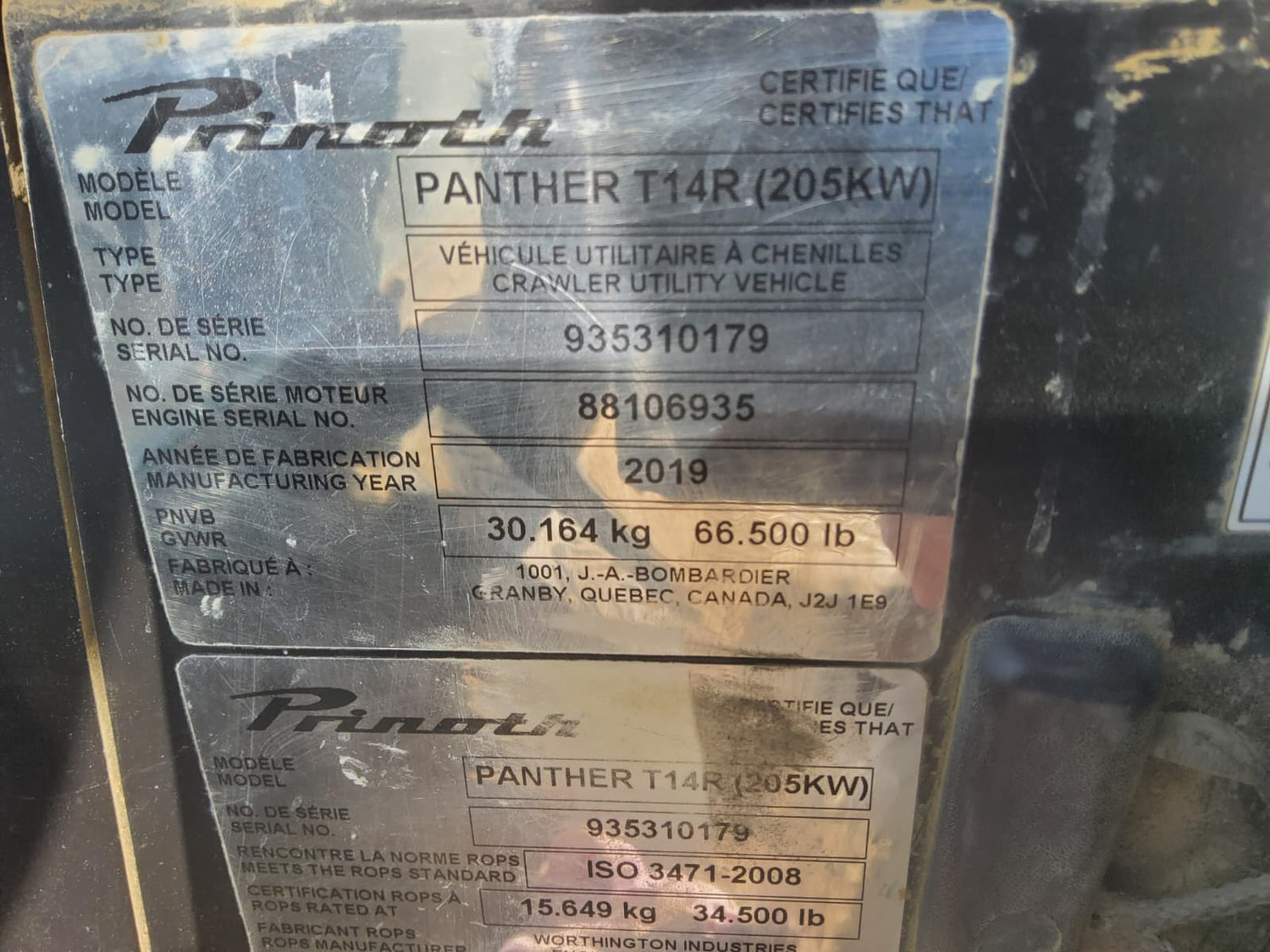 2019 Prinoth Panther T14R Rotating Dumper