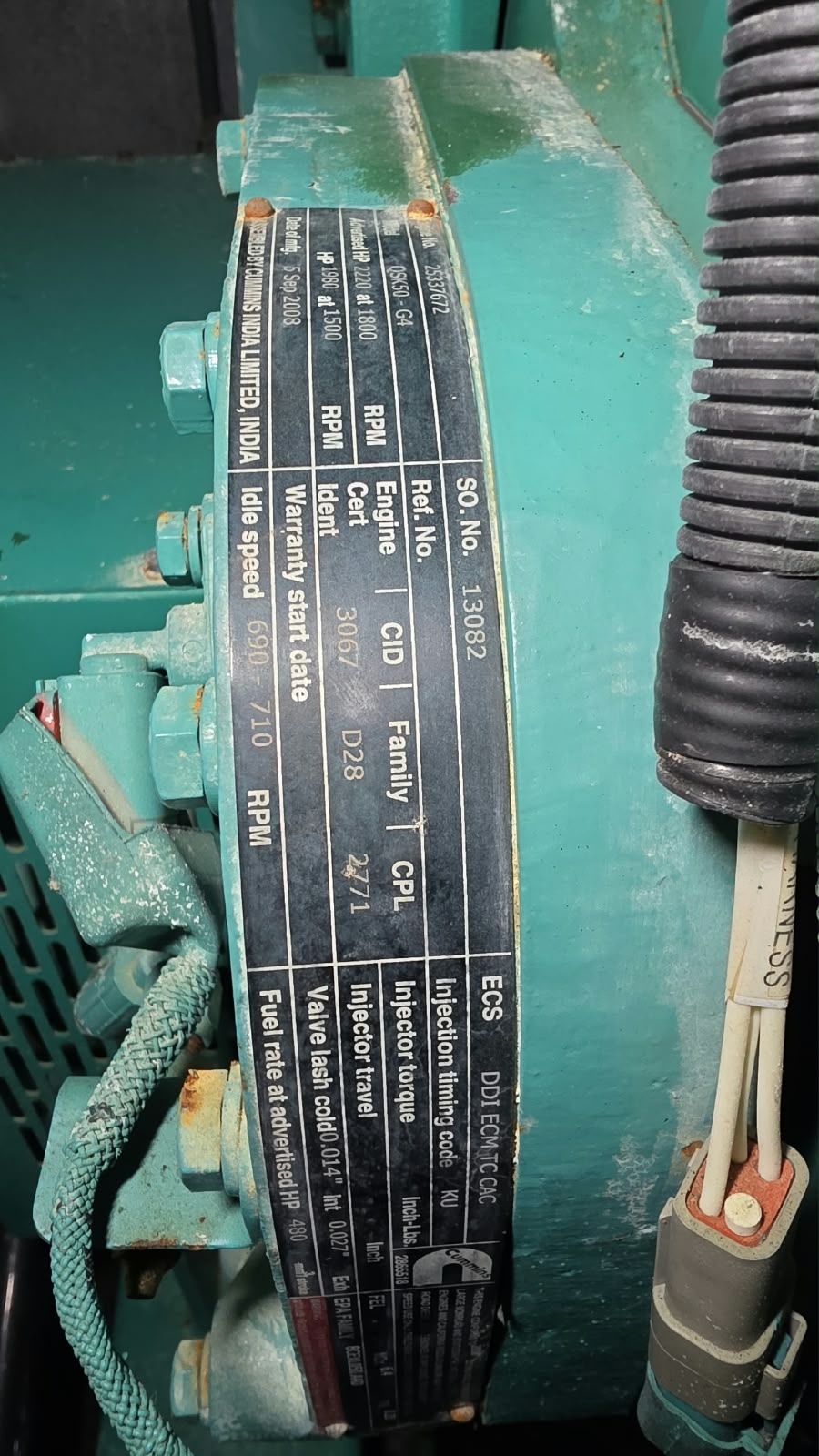 2008 Cummins 1250KW QSK50 Generator