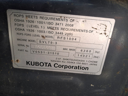 2023 Kubota SVL75-3  Track Loader