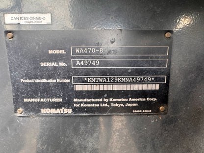 2019 Komatsu WA470-8 Wheel Loader