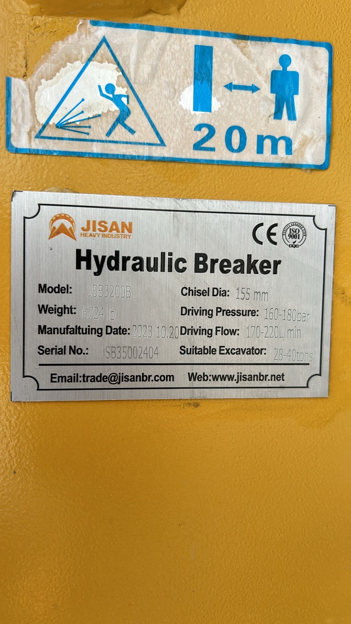 Jisan JSB3200B Hydraulic Hammer/Breaker-New