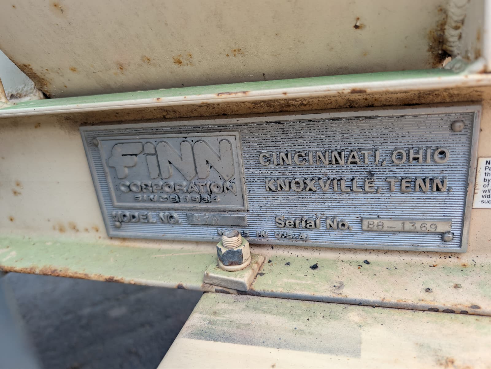 1991 Finn B70 Straw Blower
