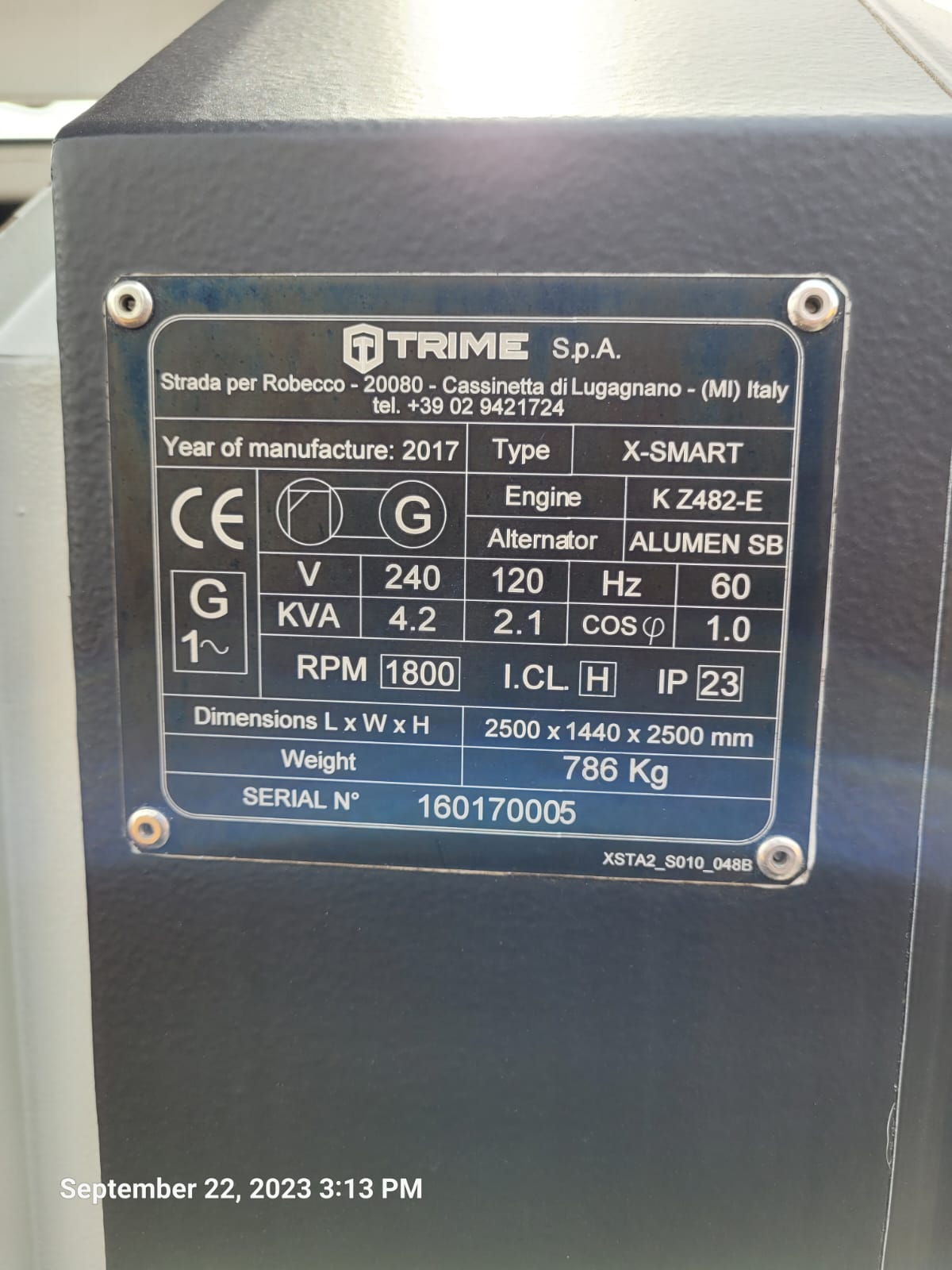 2017 Trime X-Smart Towable Light Tower -Hours: 1088