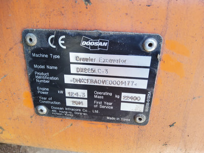 2014 Doosan DX225LC-3 Excavator