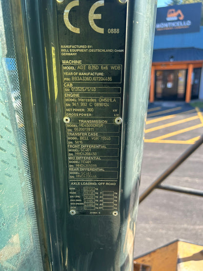 2013 Bell ADT B35D Articulated Dump Truck