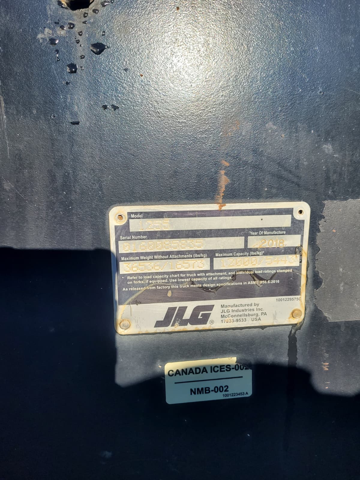 2018 JLG 1255 Telehandler