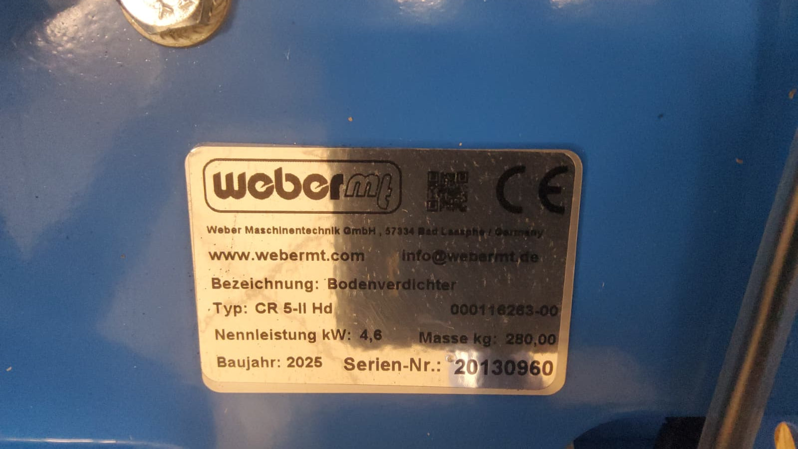2025 Weber CR5-II HD  Reversible Plate Compactor