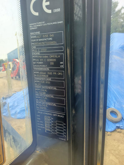 2018 Bell ADT B25E Articulated Dump Truck