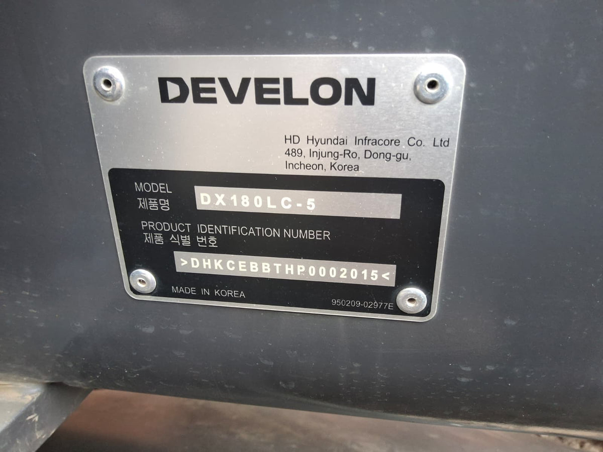 2026 Develon DX180LC-5-US30 Excavator