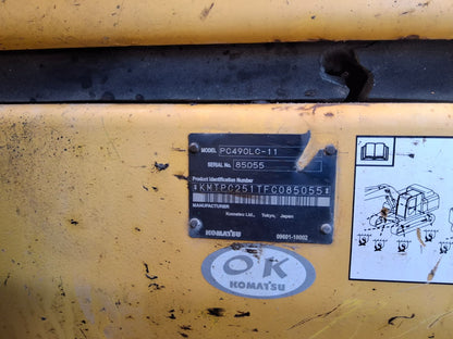 2016 Komatsu PC490LC-11 Excavator