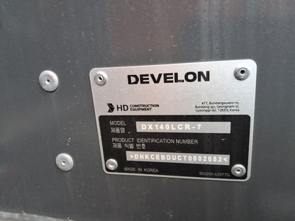 2026 Develon DX140LCR-7-30 Excavator W/Blade