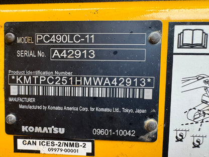 2021 Komatsu PC490LC-11 Excavator
