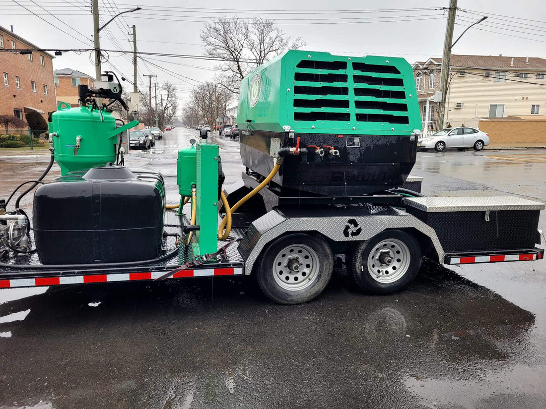 2018 Dustless Blasting DB800M Unit with Air Compressor and Trailer