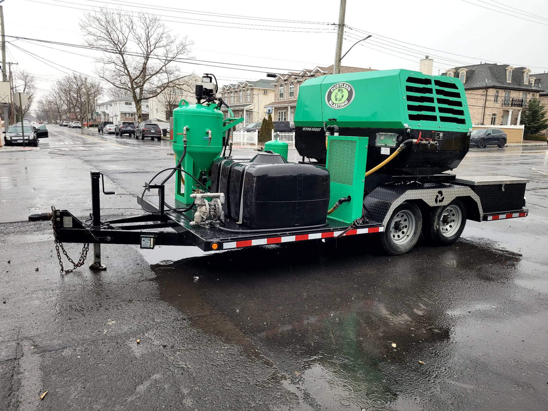 2018 Dustless Blasting DB800M Unit with Air Compressor and Trailer